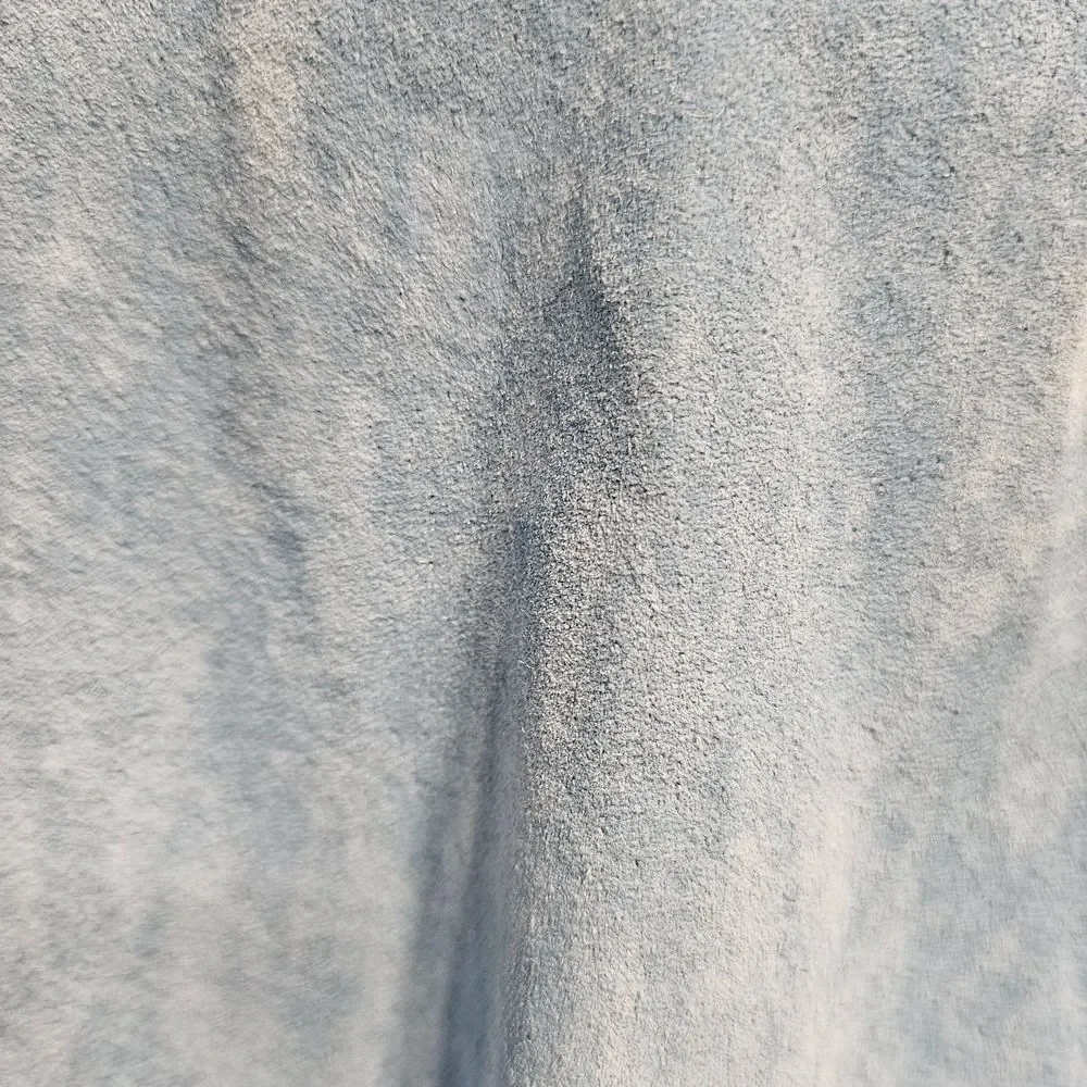 Y2k Women's Sky Blue Button Down 100% Suede Leather Shirt. Preowned Obviosly . - Picture 6 of 15